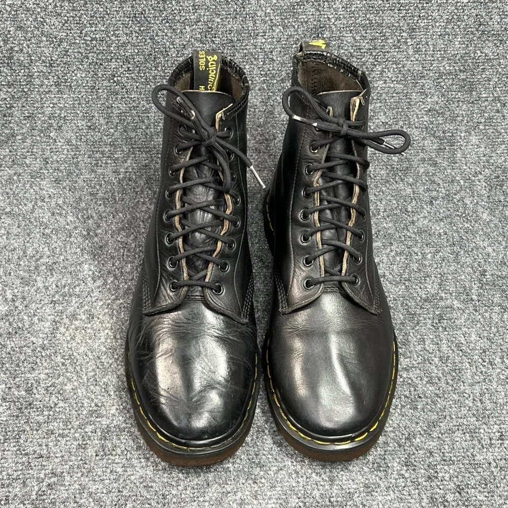 Dr.‎ Martens 1460 Ben Boots Mens Sz 10 Black Smooth Leather Made In England Lace
